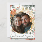 Kerstbruiloft Romantische foto & gouden accenten Kaart (Voorkant)