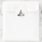 kerstbruiloft ronde sticker (Tas)