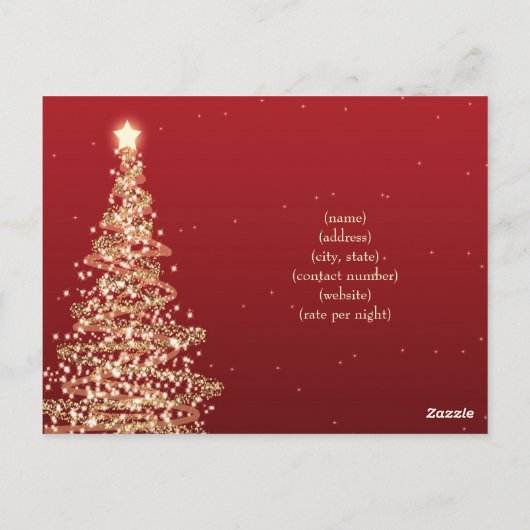 Kerstbruiloft Rood goud Briefkaart (Achterkant)