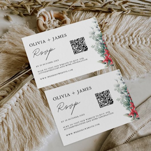 Kerstbruiloft RSVP Kaart Sjabloon