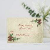 kerstbruiloft RSVP Kaartje (Staand voorkant)