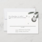 kerstbruiloft RSVP kaartje (Voorkant)