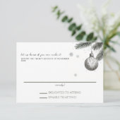 kerstbruiloft RSVP kaartje (Staand voorkant)