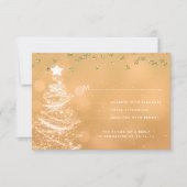 Kerstbruiloft RSVP Sparkle Tree Gold (Voorkant)