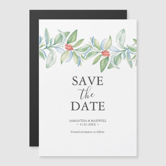 Kerstbruiloft Save De Datum Magneten (Voorkant / Achterkant)