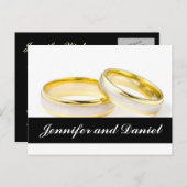 Kerstbruiloft Save the Date Gold Rings Kaart (Voorkant / Achterkant)