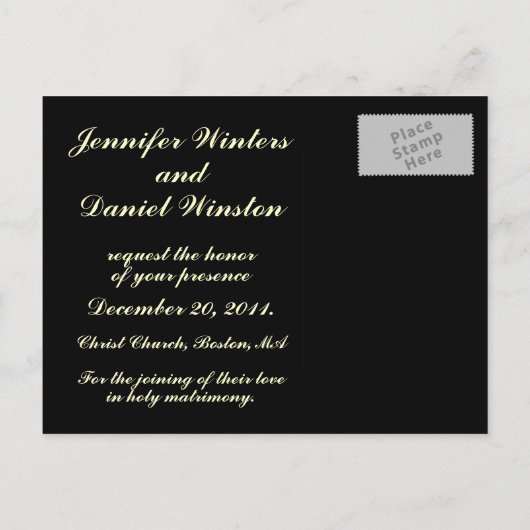 Kerstbruiloft Save the Date Snow Star Kaart (Achterkant)