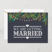 Kerstbruiloft schoolbord Save the Date Aankondigingskaart (Voorkant / Achterkant)