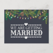 Kerstbruiloft schoolbord Save the Date Aankondigingskaart (Voorkant)