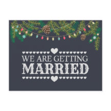 Kerstbruiloft schoolbord Save the Date