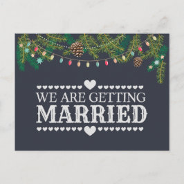 Kerstbruiloft schoolbord Save the Date Aankondigingskaart