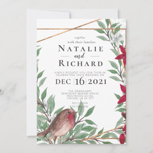 Kerstbruiloft uitnodiging (Voorkant)