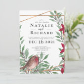 Kerstbruiloft uitnodiging (Staand voorkant)