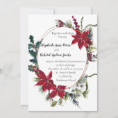 Kerstbruiloft uitnodiging met Poinsettia (Voorkant)