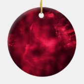 Kerstbruiloft verjaardag rode groene glitter keramisch ornament (Achterkant)