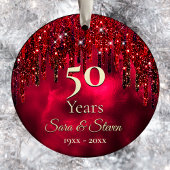 Kerstbruiloft verjaardag rode groene glitter keramisch ornament