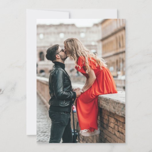 kerstbruiloft voor de feestdag | De foto bewaart d Save The Date (Achterkant)