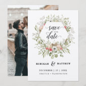 kerstbruiloft voor de feestdag | De foto bewaart d Save The Date (Voorkant / Achterkant)