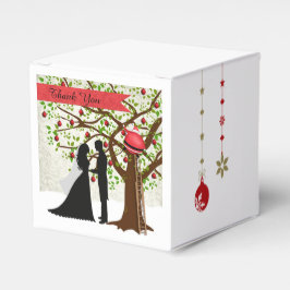 Kerstbruiloft voor kerstbox Bride Groom Santa Bedankdoosjes