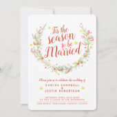 Kerstbruiloft waterverf met braam kaart (Voorkant)