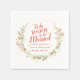 Kerstbruiloft waterverf met braam servet