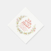 Kerstbruiloft waterverf met braam servet (Hoek)