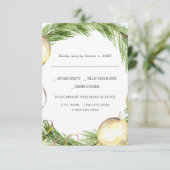 kerstbruiloft | Waterverf RSVP met keuze uit maalt (Staand voorkant)