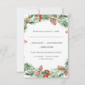 kerstbruiloft | Waterverf RSVP met keuze uit maalt (Voorkant)