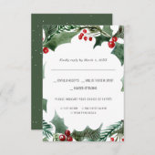 kerstbruiloft | Waterverf RSVP met keuze uit maalt (Voorkant / Achterkant)