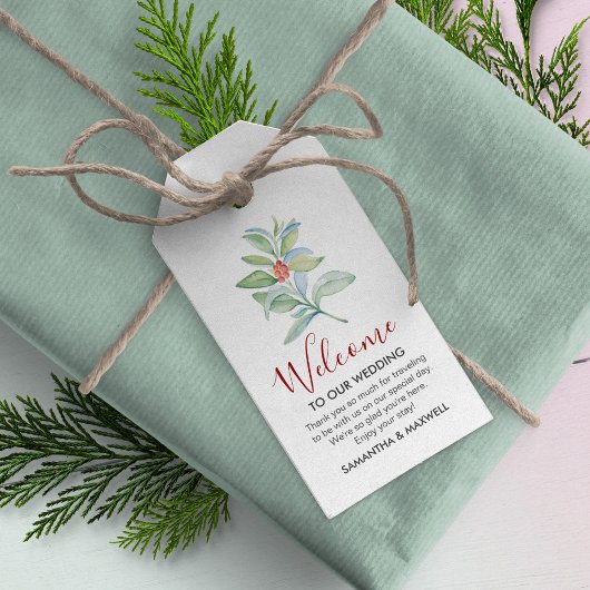 Kerstbruiloft Weekend Welkomstcadeautjes Labels Cadeaulabel