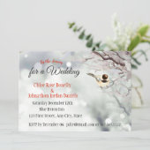 Kerstbruiloft Winter Frosty Trees Natuur Kaart (Staand voorkant)