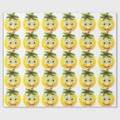 Kerstbruin Emoticon Emoji Cadeaupapier (Vlak)