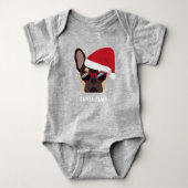 Kerstbruin en Tan French Bulldog Romper (Voorkant)