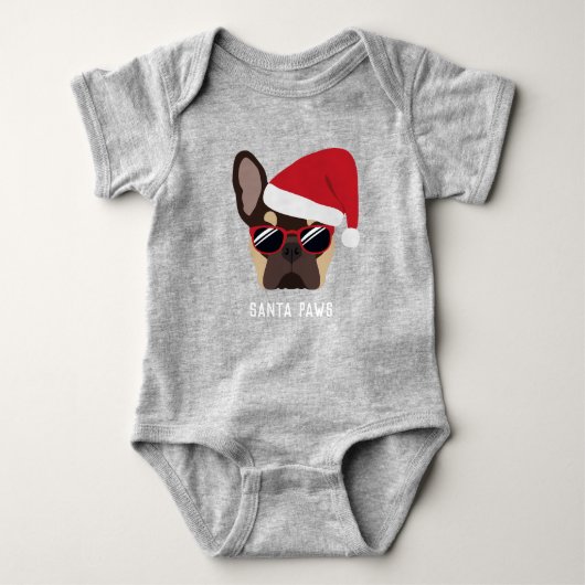 Kerstbruin en Tan French Bulldog Romper (Voorkant)