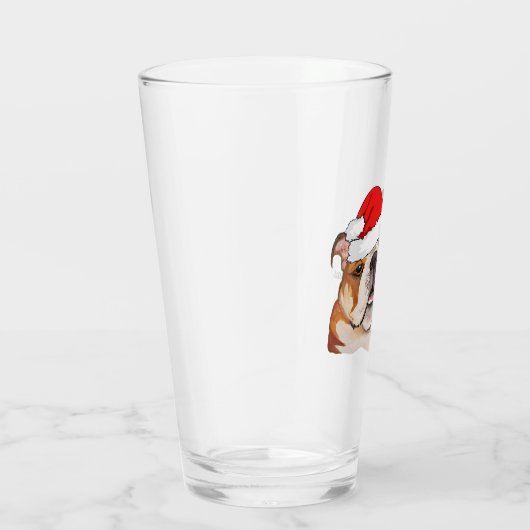 Kerstbruin kunstEngels Bulldog Wiggleeft Glas (Rechts)