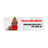Kerstbruin Labradoodle Lover Return Address Etiket (Voorkant)