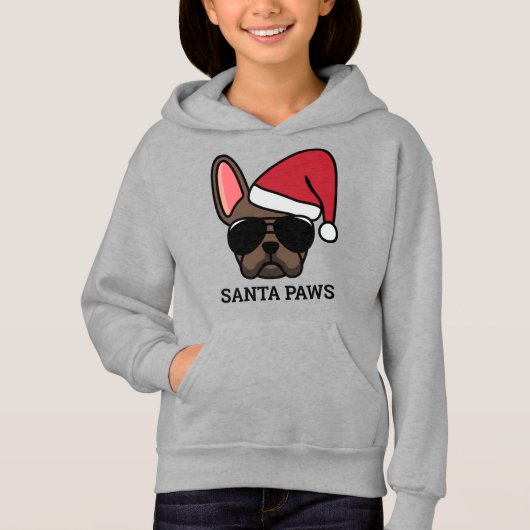 Kerstbruine Bulldog Hoodie (Voorkant)