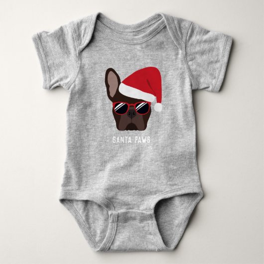Kerstbruine Bulldog Romper (Voorkant)