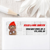 Kerstbruine Cockapoo-kerstman met naam Etiket (Insitu)