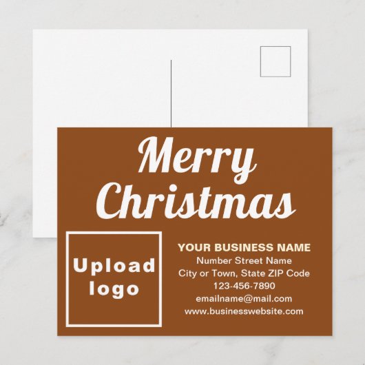 Kerstbruine feestdag Briefkaart (Voorkant / Achterkant)