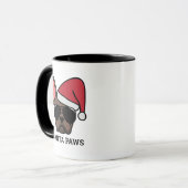 Kerstbruine Franse bulledog-Mok Mok (Voorkant links)