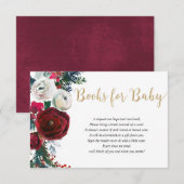 Kerstbruine goudboeken voor kerstmis, voor baby informatiekaartje (Voorkant / Achterkant)