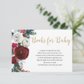 Kerstbruine goudboeken voor kerstmis, voor baby informatiekaartje (Staand voorkant)