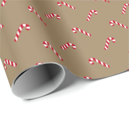 kerstbruine kraft rustige snoeprietpatroon cadeaupapier