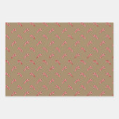 kerstbruine kraft rustige snoeprietpatroon inpakpapier vel (Voorkant 2)