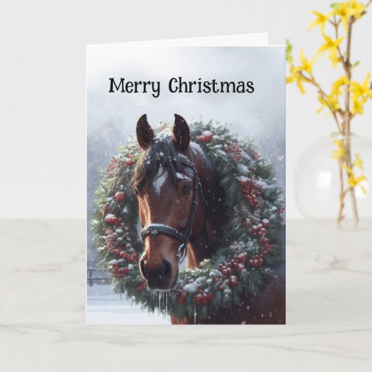 Kerstbruine paardenkrans kaart (Gele Bloem)