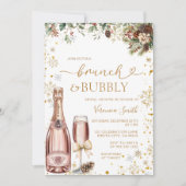 Kerstbrunch & Bruisende Champagne Bruiloftsfeest Kaart (Voorkant)