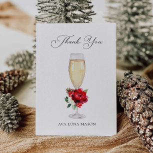 Kerstbrunch en bruisende bruiloftsdouche bedankkaart