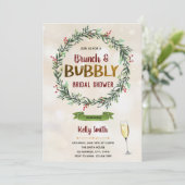 Kerstbrunch en bruisende feestuitnodiging kaart (Staand voorkant)