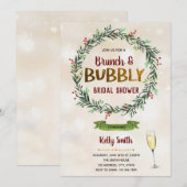 Kerstbrunch en bruisende feestuitnodiging kaart (Voorkant / Achterkant)